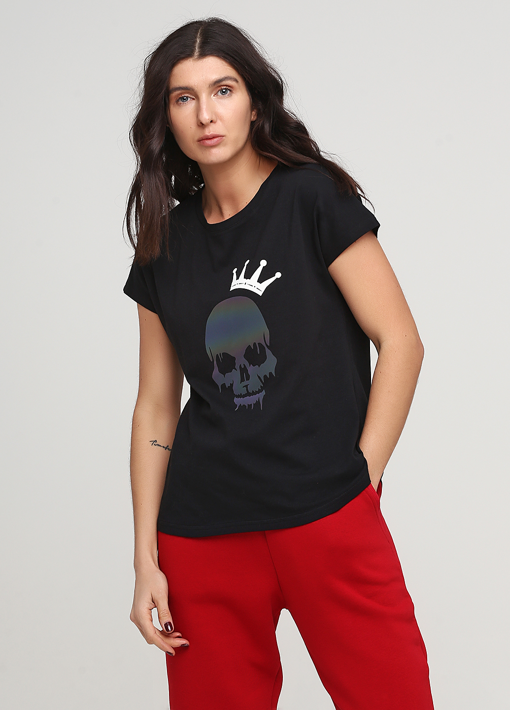 

Черная женская футболка Only Women (94-TSH-3-02-fiona-black/skull, Черная женская футболка Only Women (94-TSH-3-02-fiona-black/skull-L)