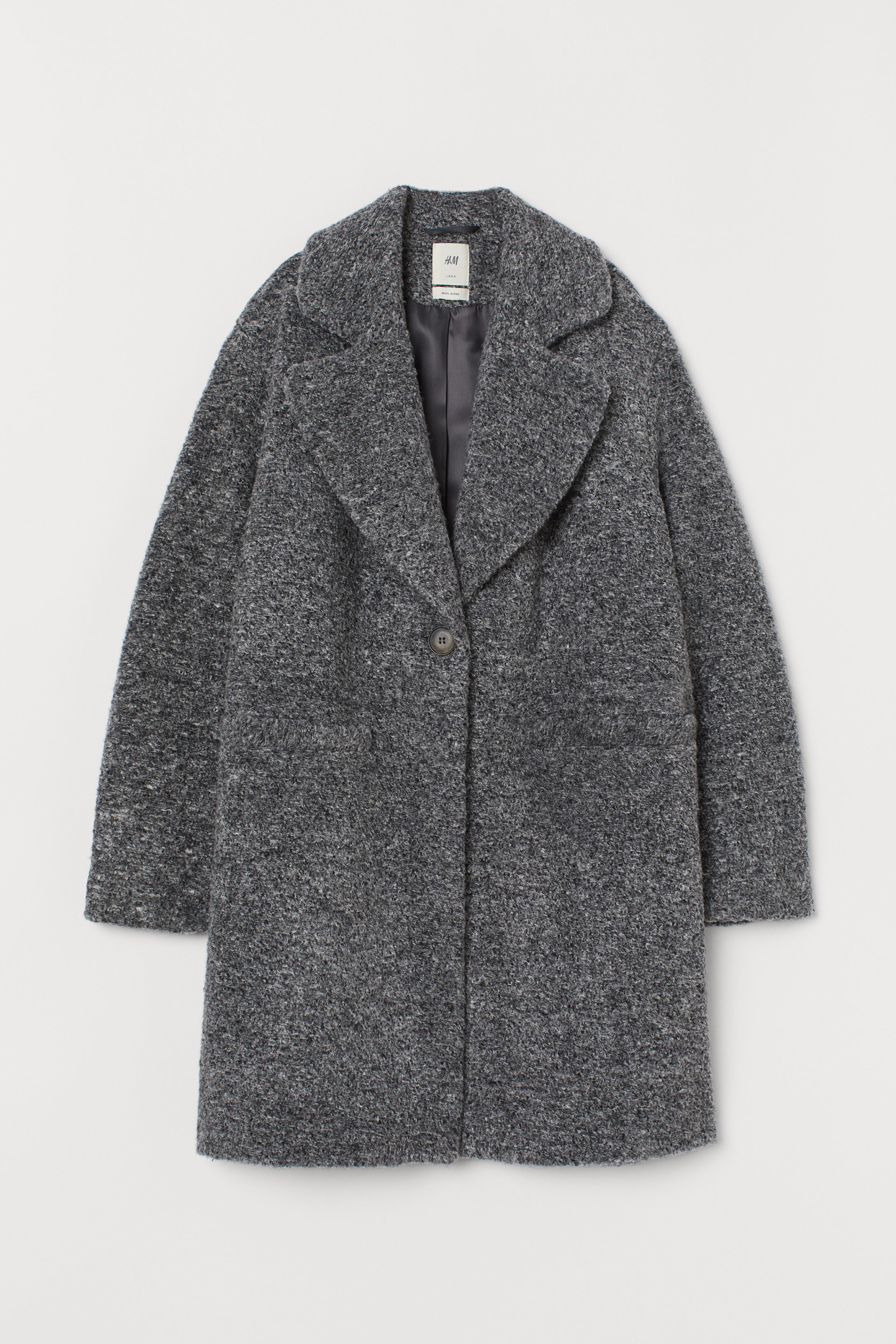 

Пальто H&M XS серый меланж 7816080