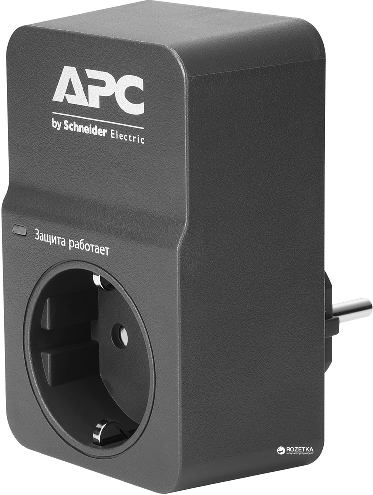 Акція на Сетевой фильтр APC Essential SurgeArrest 1 розетка Black (PM1WB-RS) від Rozetka UA