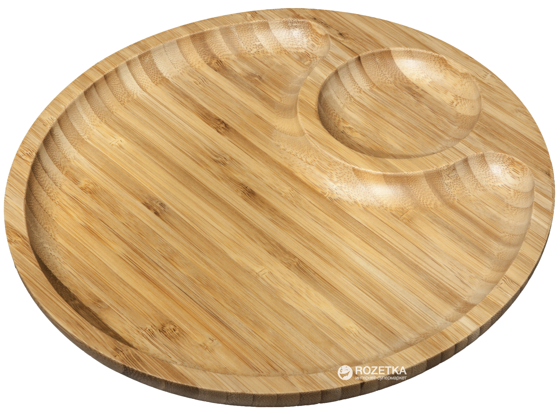 

Доска сервировочная двухсекционная Wilmax Bamboo круглая 25 см (WL-771043)