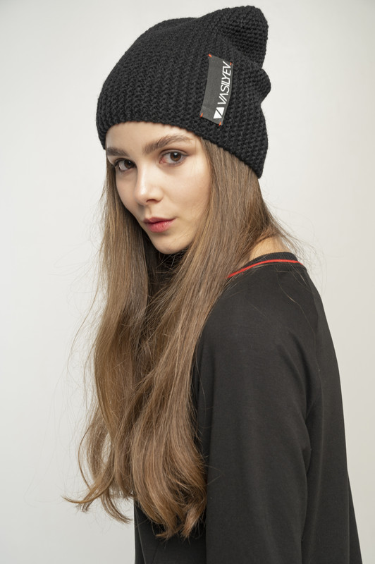 

Шапка БИНИ VASILYEV  Черный ручная вязка женская, Шапка БИНИ VASILYEV One size Черный ручная вязка женская