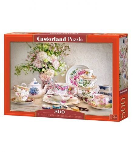 

ПАЗЛЫ CASTORLAND Натюрморт с фарфором и цветами, 500 ЭЛ. Размер 47 х 33 см. (53384)