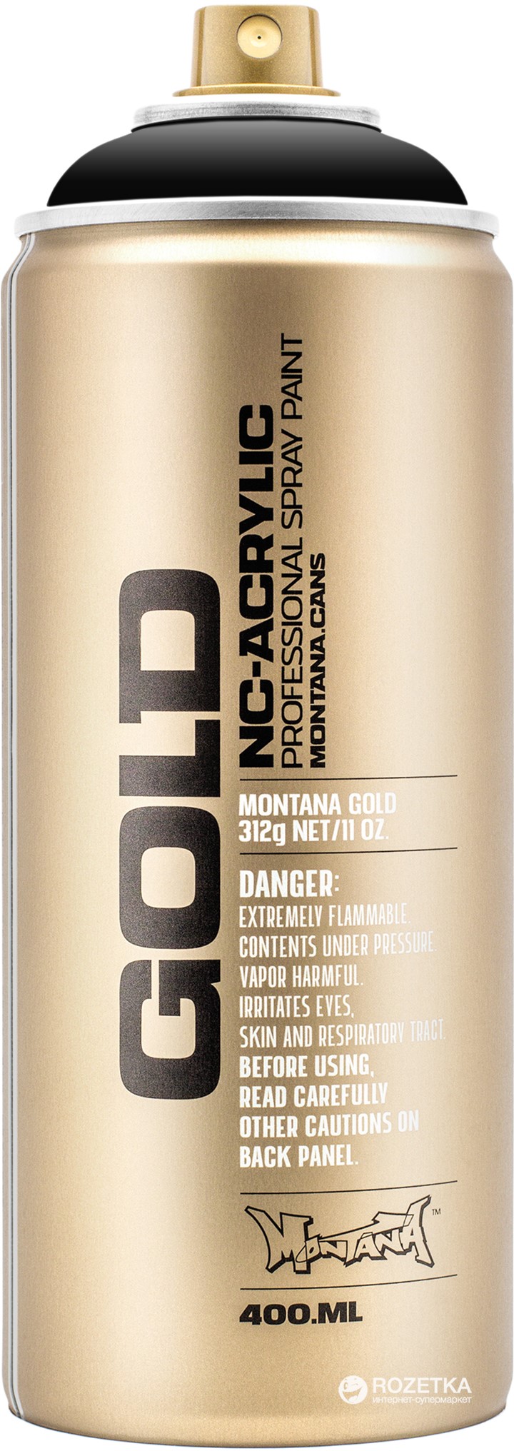 

Акриловая краска-спрей Montana Gold S9000 Черный шок 400 мл (Black) (4048500285783)