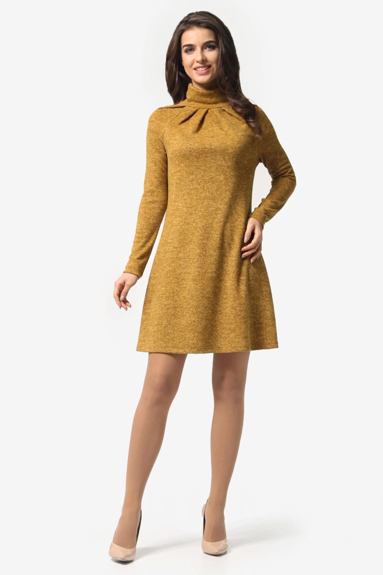

Женское платье Agata Webers, Гавана горчичный 6XL