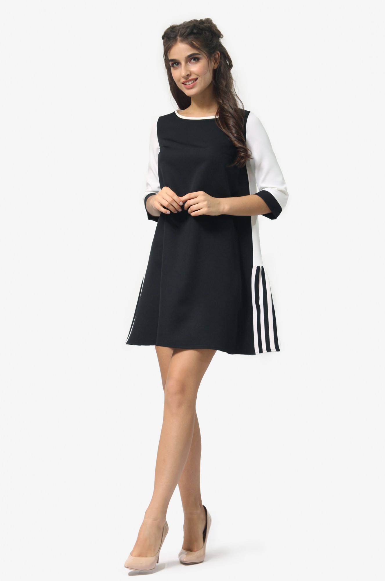 

Женское платье Agata Webers, Бейрут черный + молочный XS