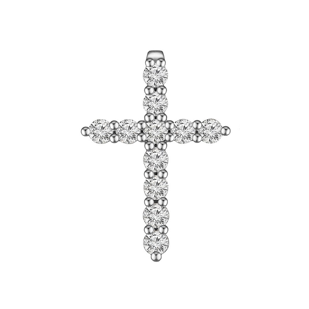 

Золотой крестик с бриллиантами 1,22ct, d/3.1 мм Congress Diamond (Т 3.1=1)