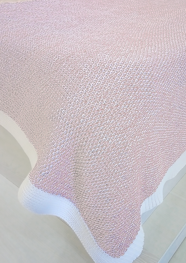 

Плед Erem Textile вязанный с каймой 130х170 см пудра