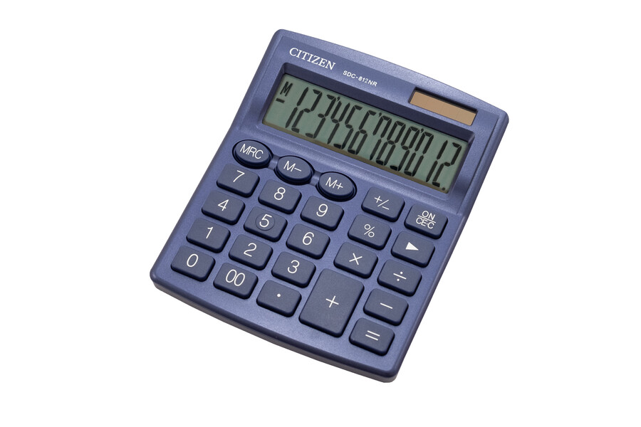 

Калькулятор бухгалтерский Citizen 124х102х25мм 12 разрядный синий (SDC 812NRNVE)