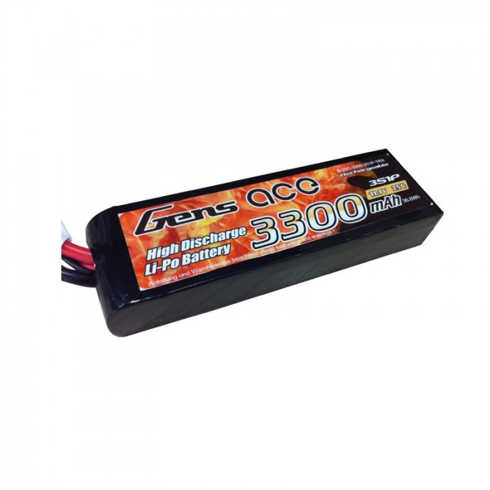 

Аккумулятор Gens Ace LiPO 11,1 В 3300 мАч 3S 25C (B-25C-3300-3S1P)