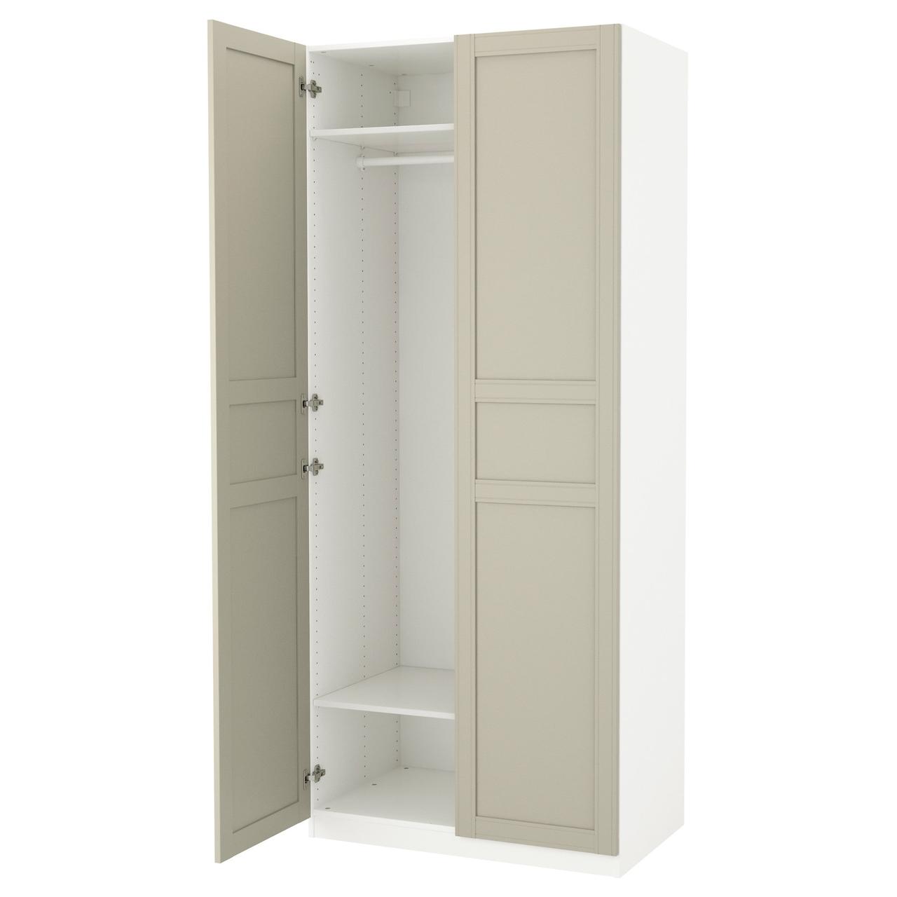 Шкаф IKEA PAX 100x60x236 см Flisberget светло-бежевый белый 292.221.14 ...