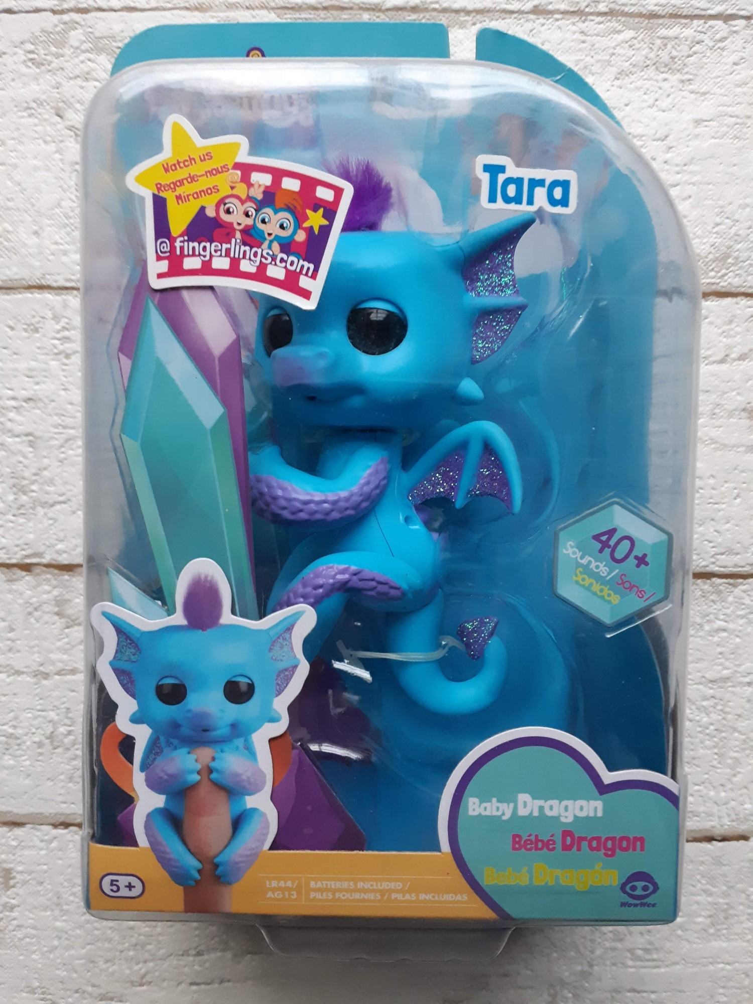 

Интерактивный ручной дракончик WowWee Fingerlings тёмно-синий W3580/3581