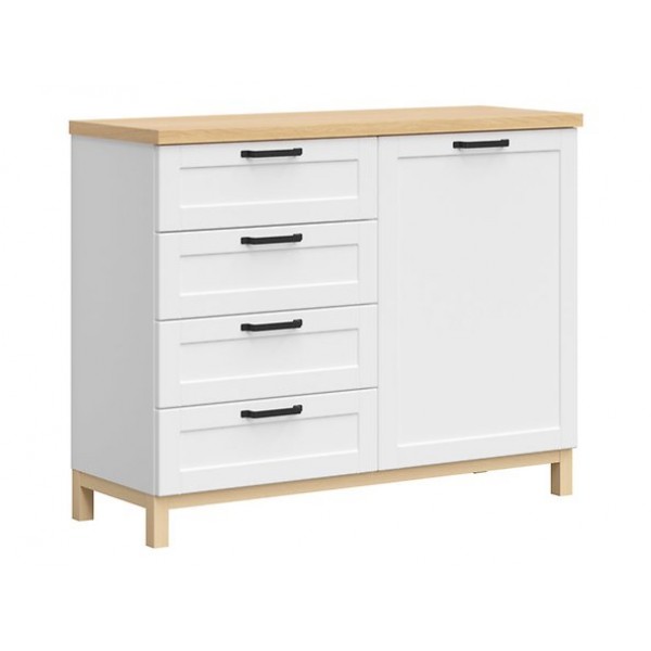 

Комод KOM1D4S в гостиную, в спальню, в детскую из ДСП Haga BRW (Black Red White) Польша
