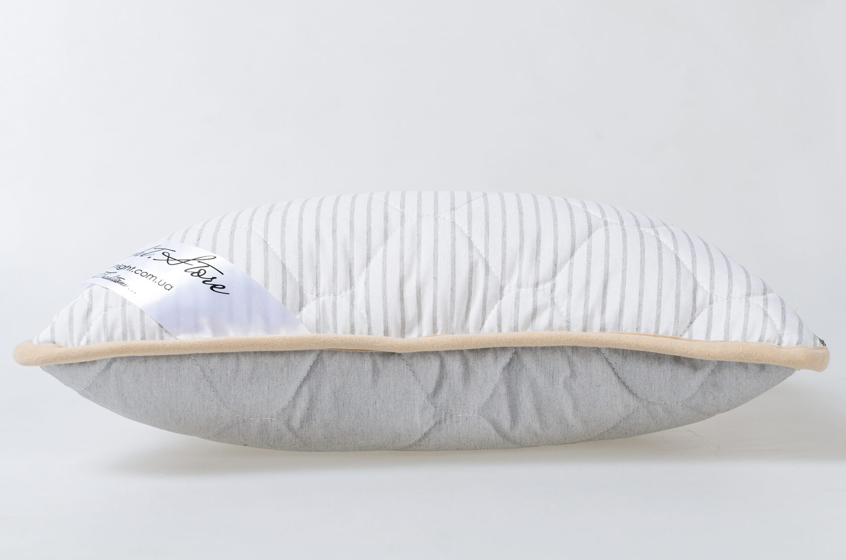 

Подушка из шерсти мериносов 50х70 Goodnight Store цвет Серый / Белый в серую полоску