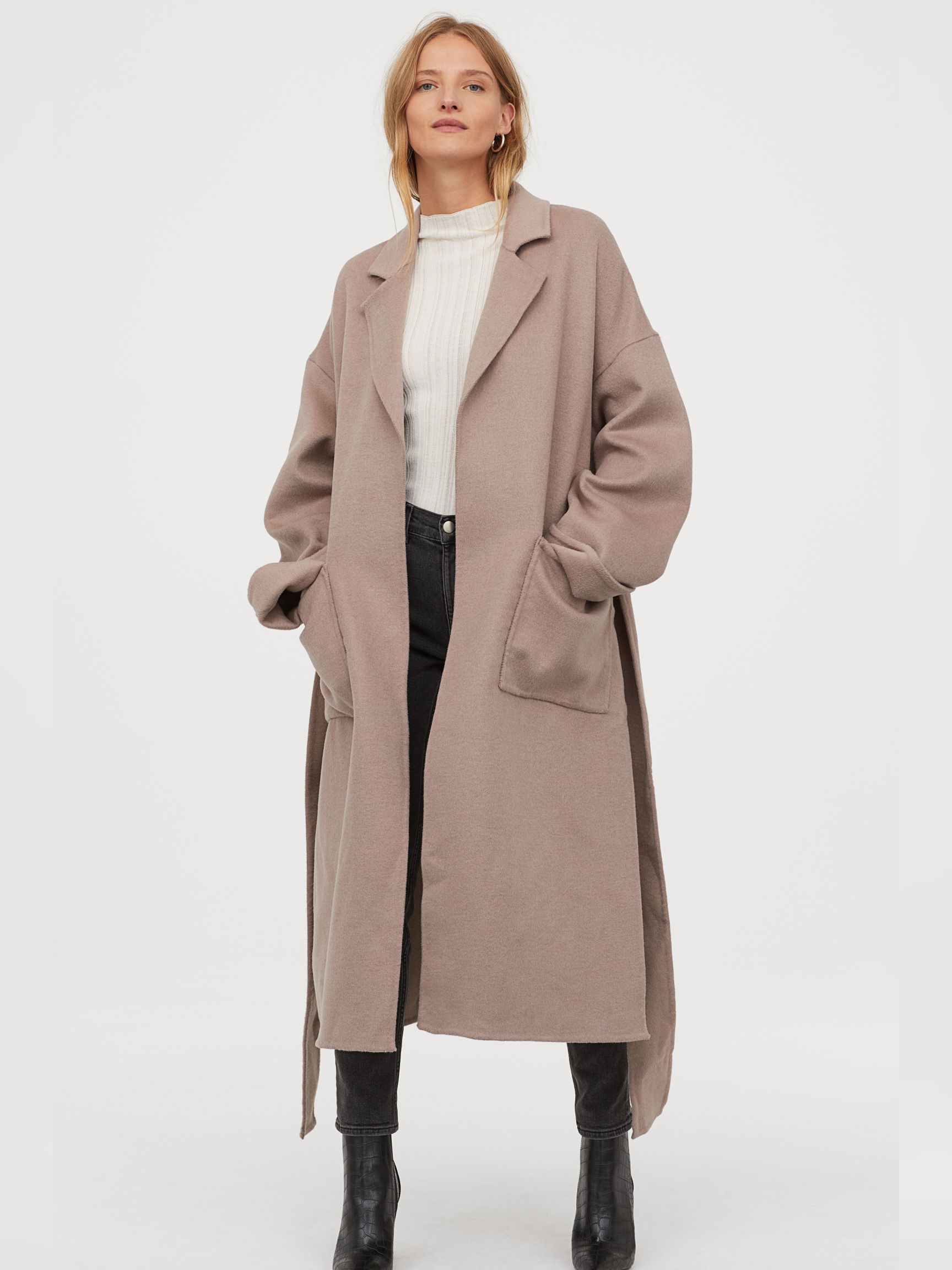

Пальто H&M 0784265-0 M Бежевое