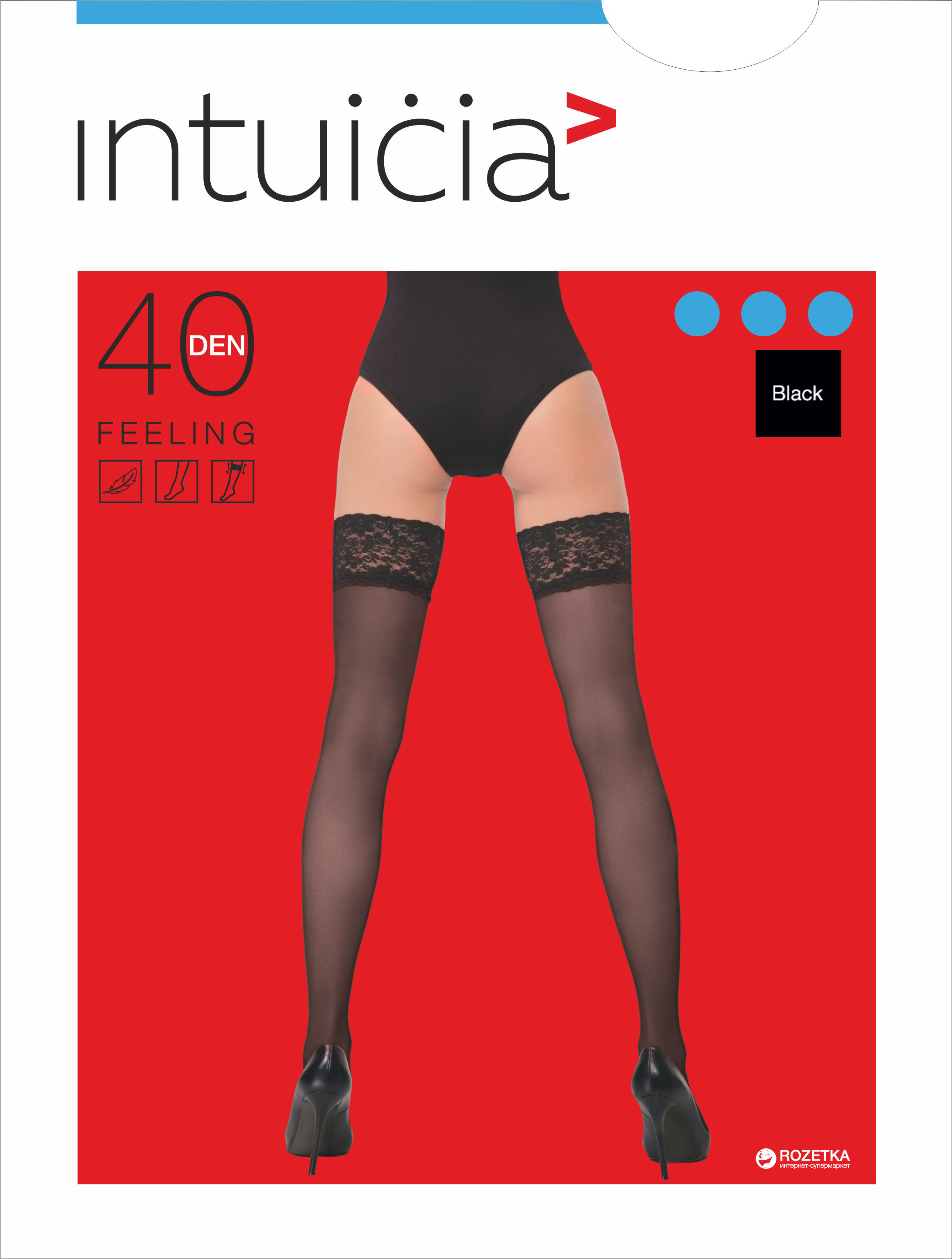 

Чулки Intuicia 40 Den  р Black, Чулки Intuicia 40 Den 3 р Black