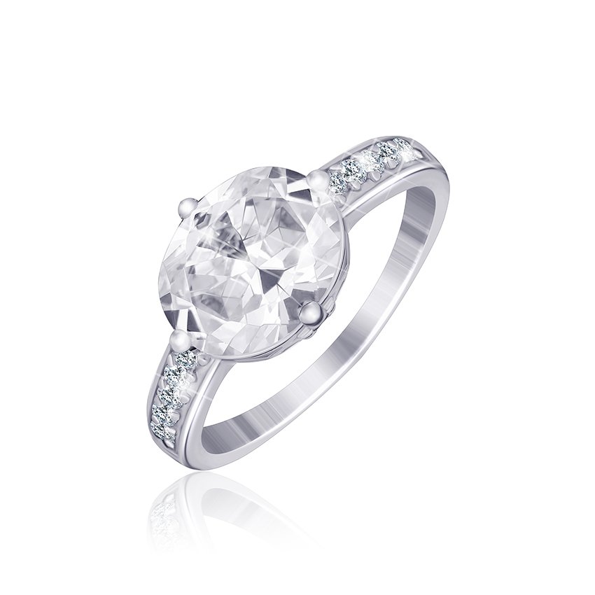 

Серебряное кольцо Silvex925 с фианитом 17.8 мм модели КК2Ф/370-И