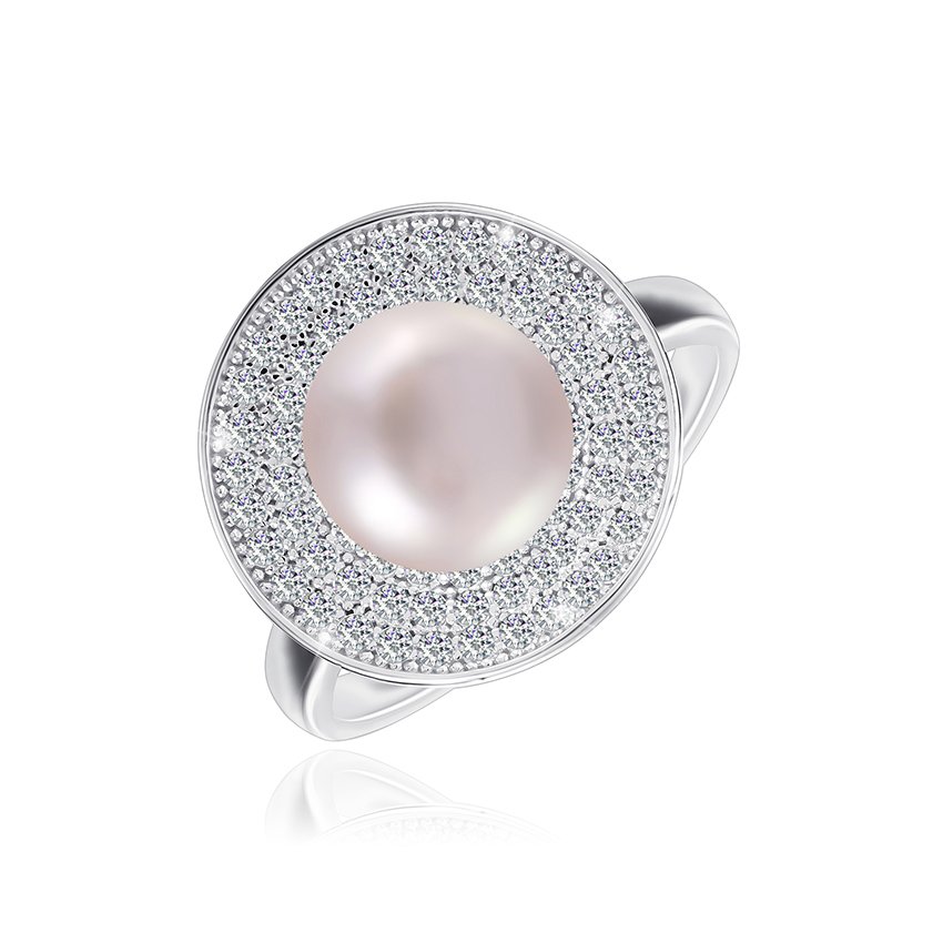 

Серебряное кольцо Silvex925 с фианитом и жемчугом 18.7 мм модели КК2ФЖ/415-М