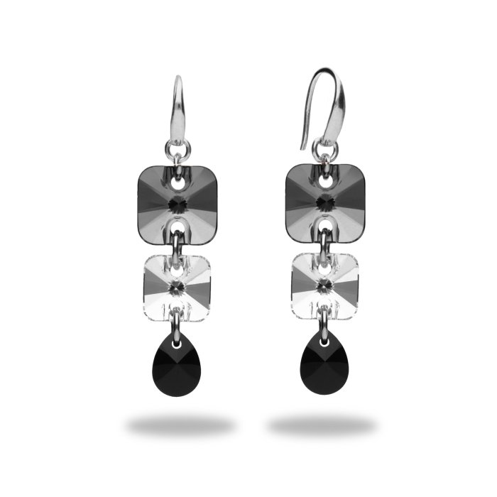 

Серебряные серьги SPARK Rivoli Square со Swarovski модели KL32013SNCJ