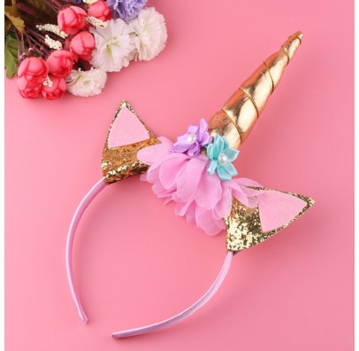 

Обруч Єдиноріг золотий 17220