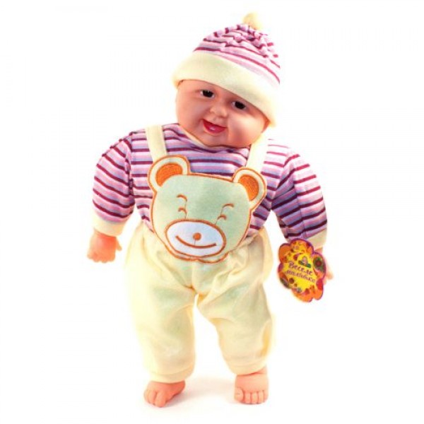 

Пупс-хохотун Limo Toy Baby музыкальный в жёлтом комбинезоне 50 см (X2408-5-1)