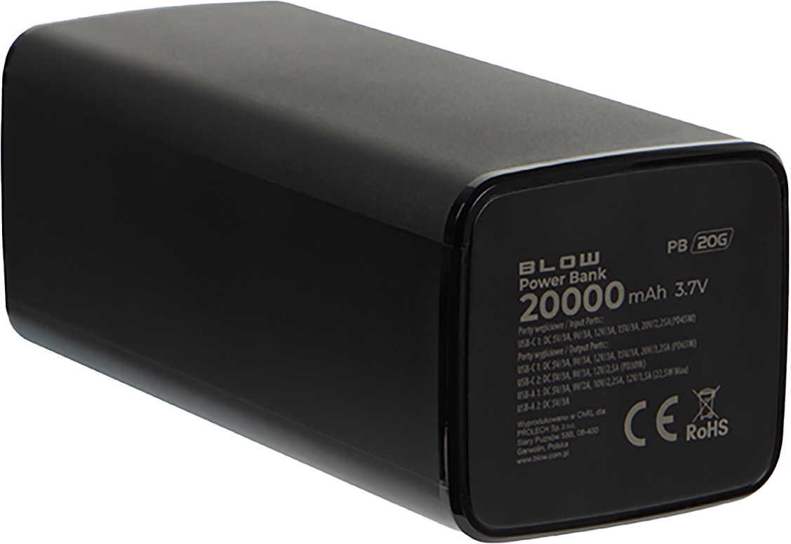 фото Внешний аккумулятор (powerbank) Blow PB20G 20000mAh 65W Black