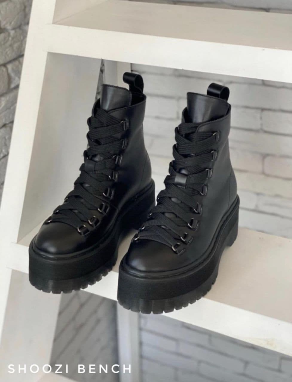

Ботинки женские кожаные Shoozi bench МАРТИ 38 черные