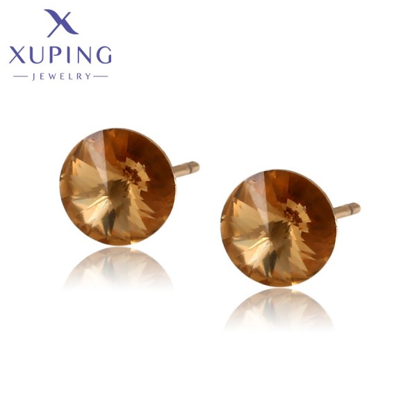 

Серьги Xuping с кристаллами Swarovski шампань позолота 18К 4303000