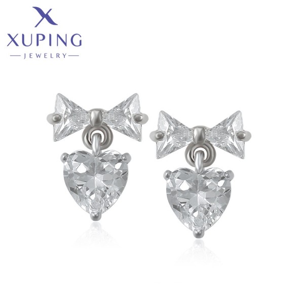 

Серьги Xuping с белыми фианитами родиум 8887000