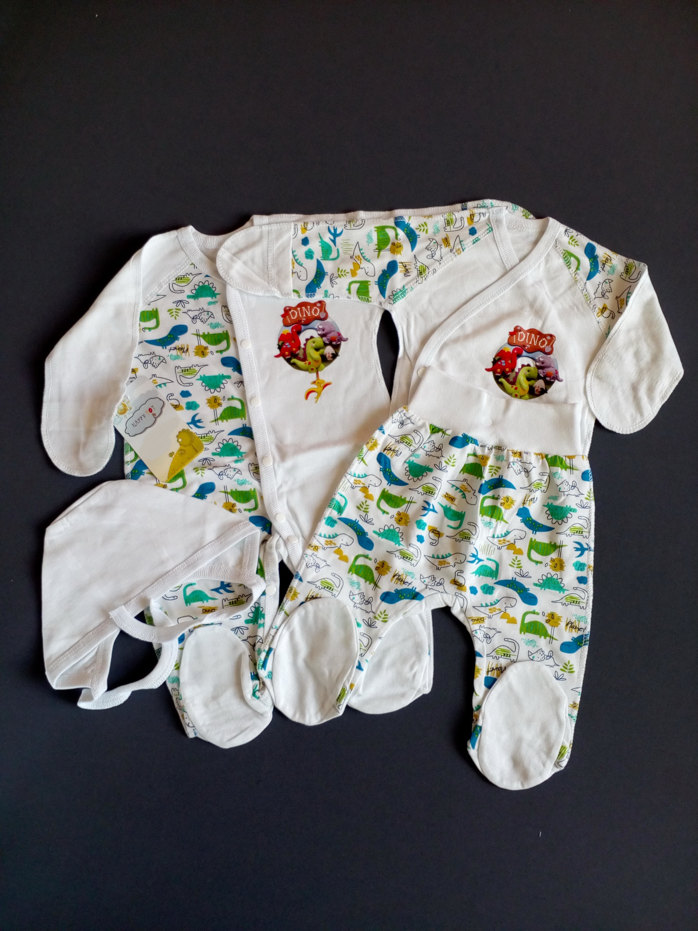 

Комплект для девочки Четвёрка HappyTot Dino 928к 62см белый