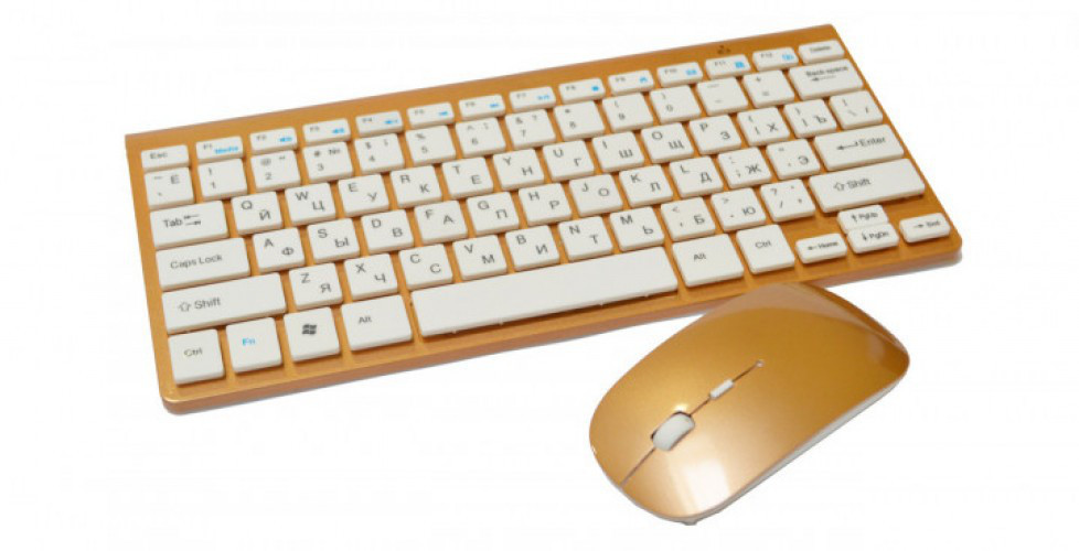 

Клавиатура беспроводная с мышью MHZ 902 Gold
