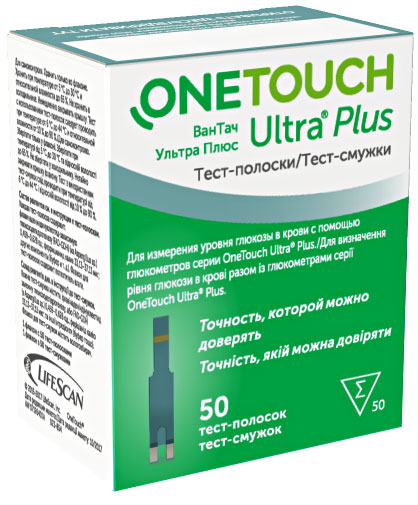 

Тестовые полоски ONETOUCH Ultra Plus №50