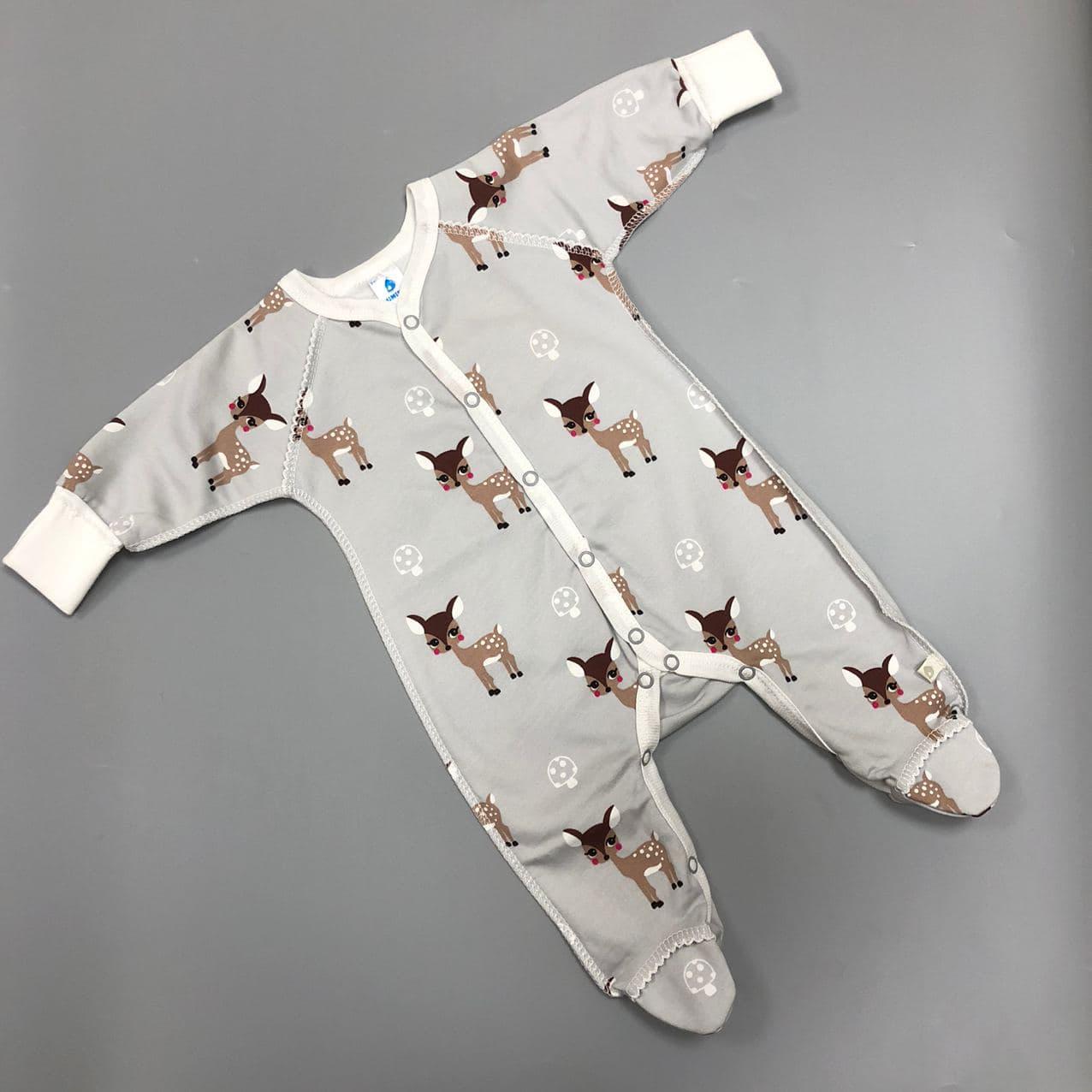 

Чоловічок (Сліп) для новонароджених з начосом Minikin Малишка Лань 181970156 Сірий 56