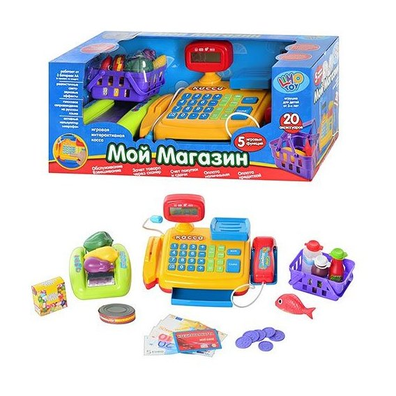 

Детский игрушечный кассовый аппарат 7018 "Мой магазин" с продуктами (rt7018)