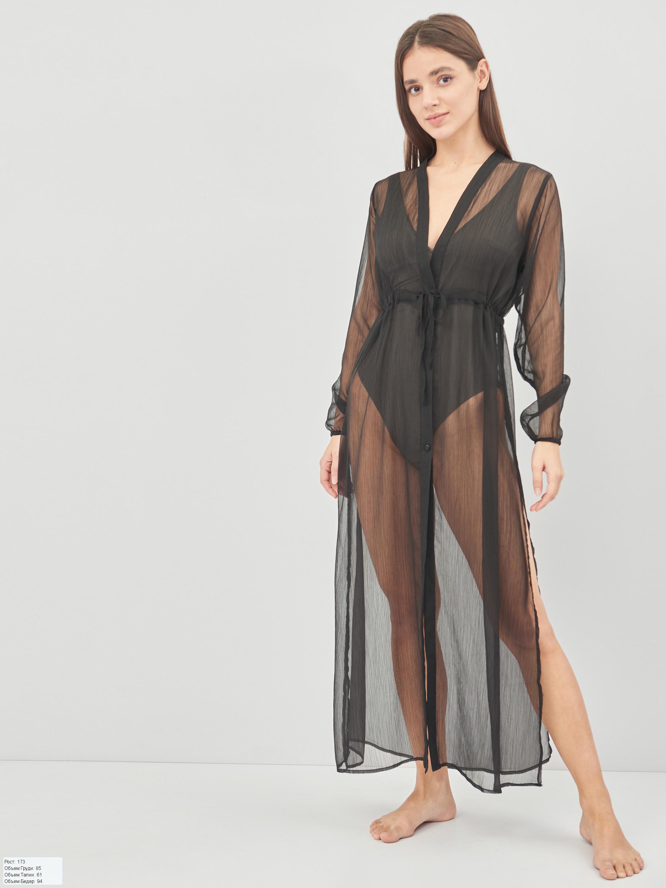 

Туника пляжная Silenza SO205655T  Черная, Туника пляжная Silenza SO205655T XL Черная