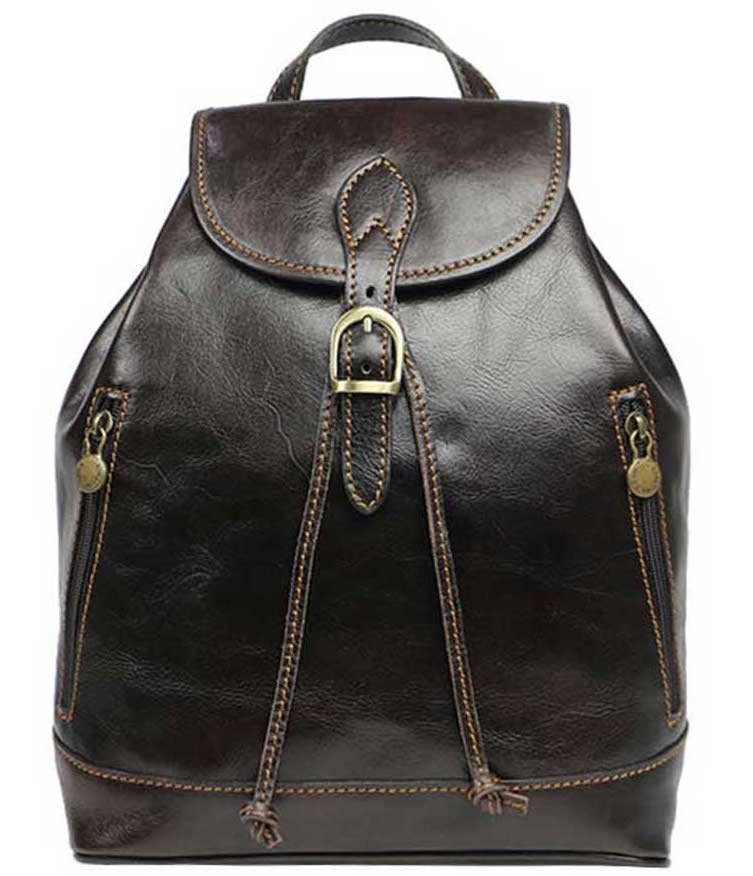 

Кожаный рюкзак Bottega Carele BC701 dark-brown