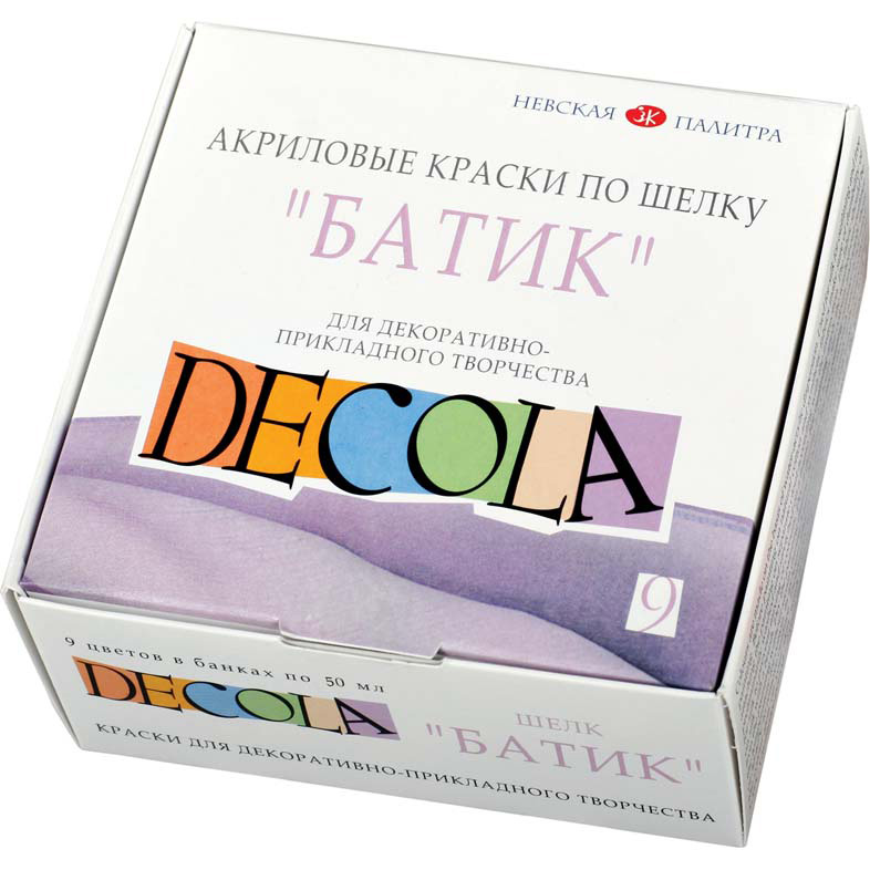 

Набор акриловых красок по шелку Невская палитра Декола Батик 9 цветов по 50 мл (4690688000452)