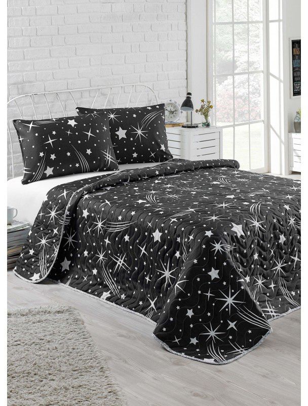 

Покрывало Eponj Home B&W Halley 160x220 + наволочка 50x70 Siyah (svk-5060)