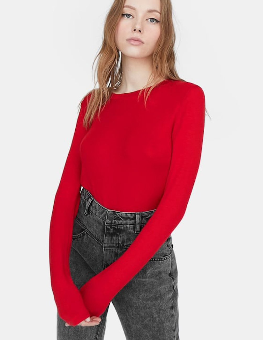 

Лонгслив Stradivarius Ж1052340 (6524/630/100) цвет красный L