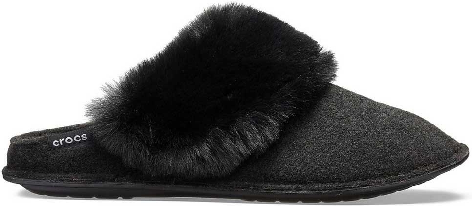 

Комнатные тапочки Crocs Jibbitz Classic Luxe Slipper 205394-001-M6/W8 38-39 23.8 см Черные