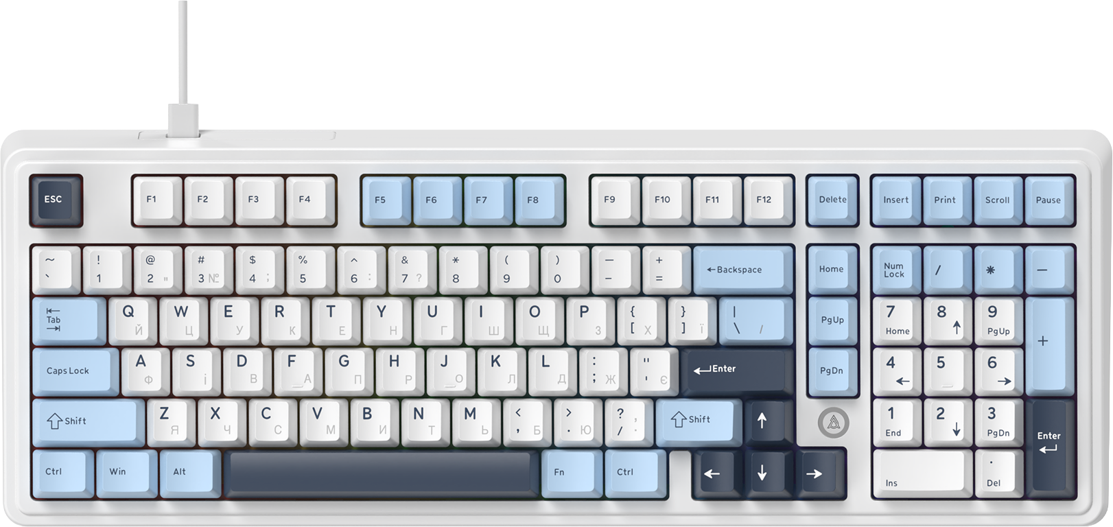 Клавиатура проводная Ajazz AK980 MAX Magnetic Switch USB White