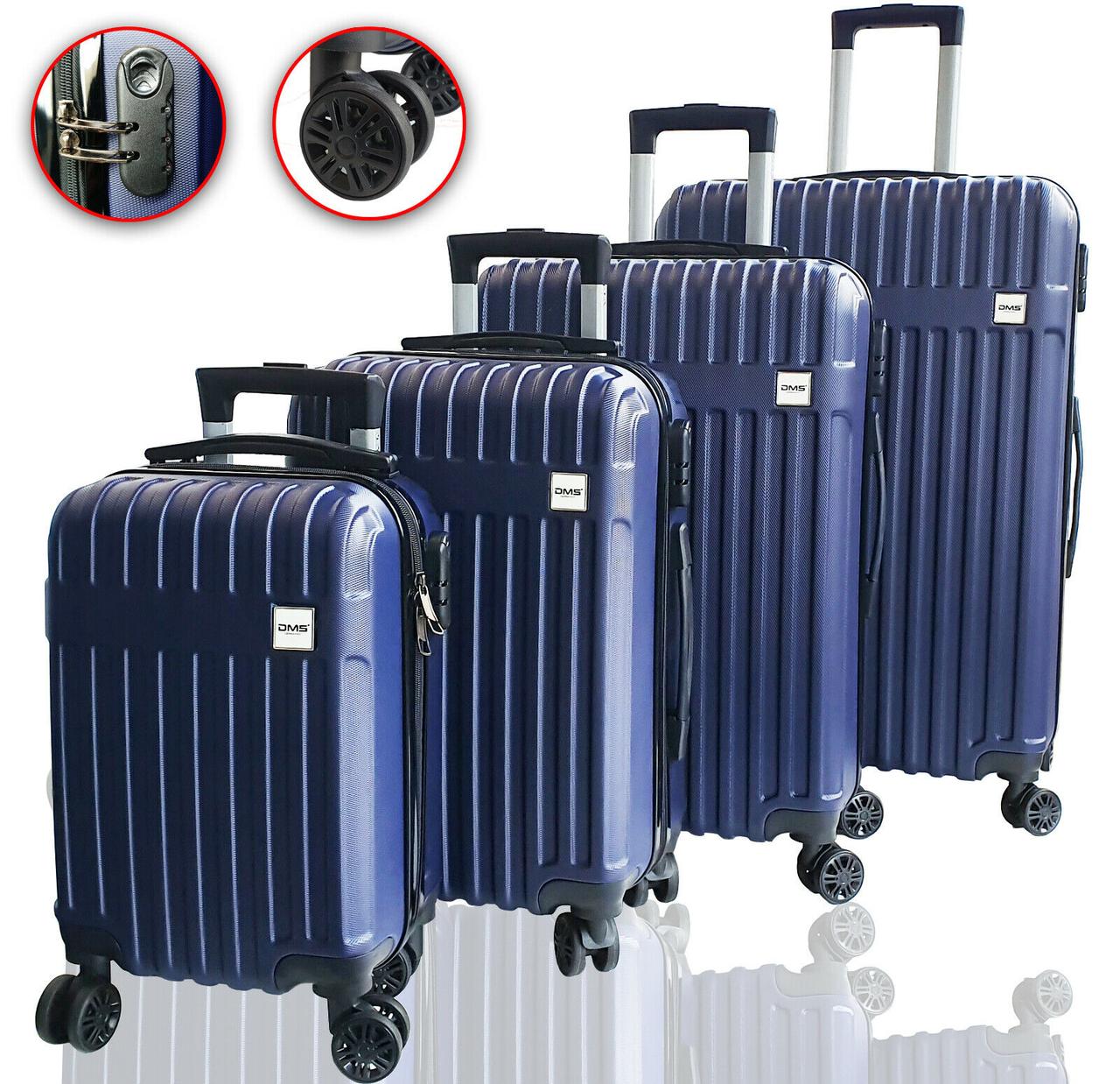 

Чемоданы дорожные DMS с тележкой комплект 4шт S-M-L-XL Blue