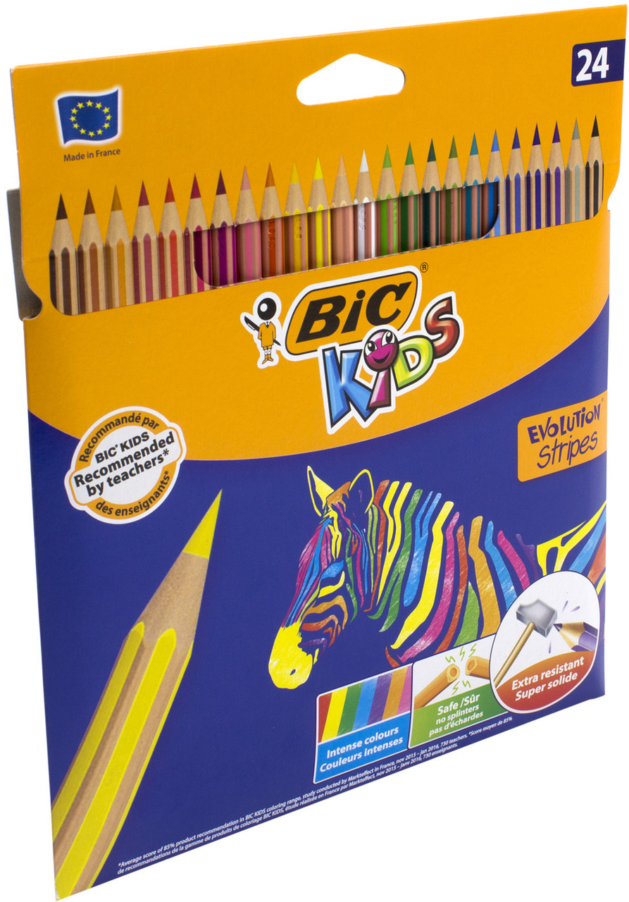 

Олівці кольор. 24 кольор. "Bic" №950525/9133 Кідс Еволюшн Страйпс(20)