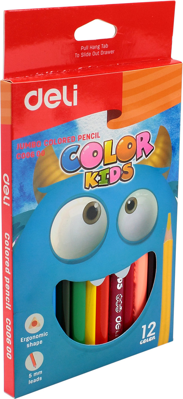 

Олівці кольор. 12 кольор. "Deli" №EC00600 Color Kids Jumbo трикут.