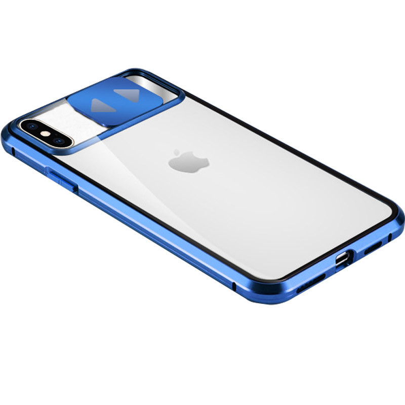 

Чехол Epik Camshield 360 Metall+Glass со шторкой для камеры для Apple iPhone XS Max (6.5") Синий