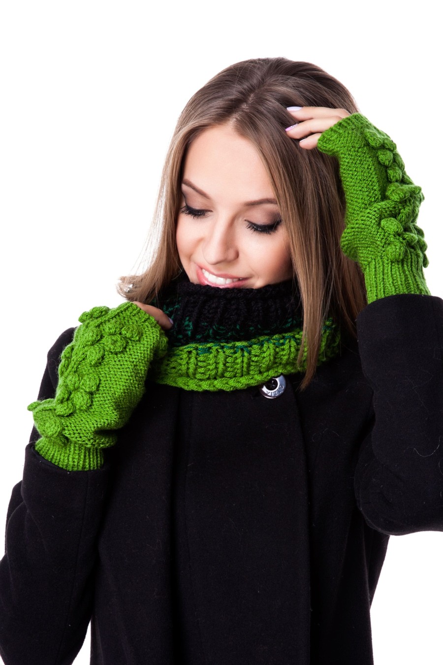 

Митенки Janerations one size Ярко-зеленый