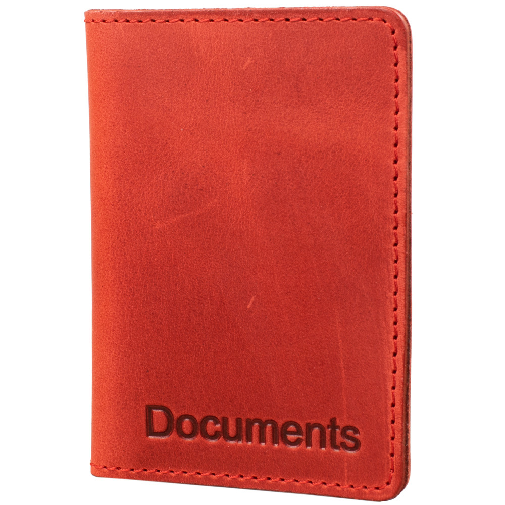 

Женская кожаная обложка для паспорта DNK Leather 7х10х1,5 см (acs0011811) Красный