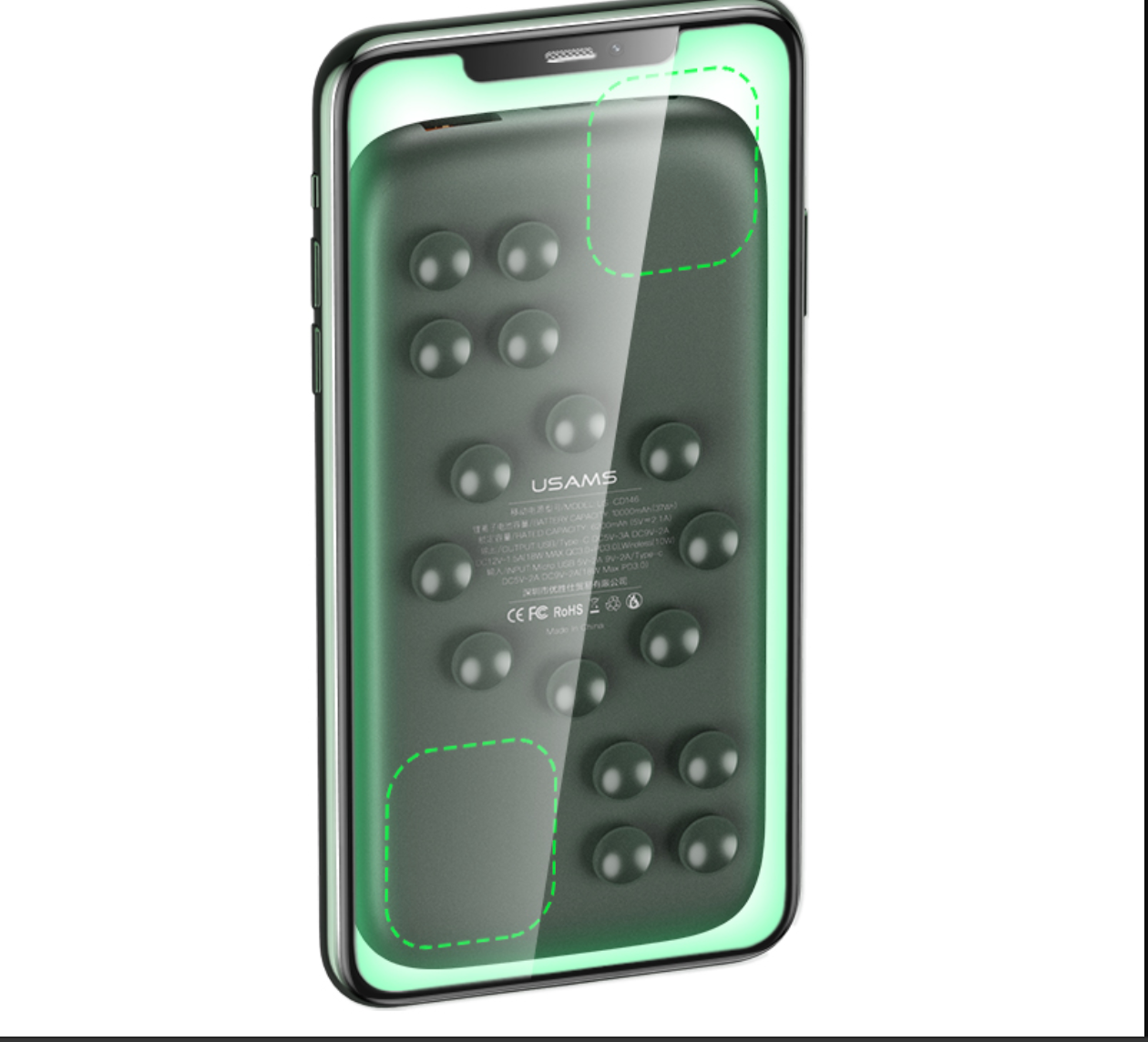 

УМБ USAMS с беспроводной зарядкой 10000mAh US-CD146 PB53 |1USB/1Type-C, QC3.0/PD, 18/10W, 3A| Black