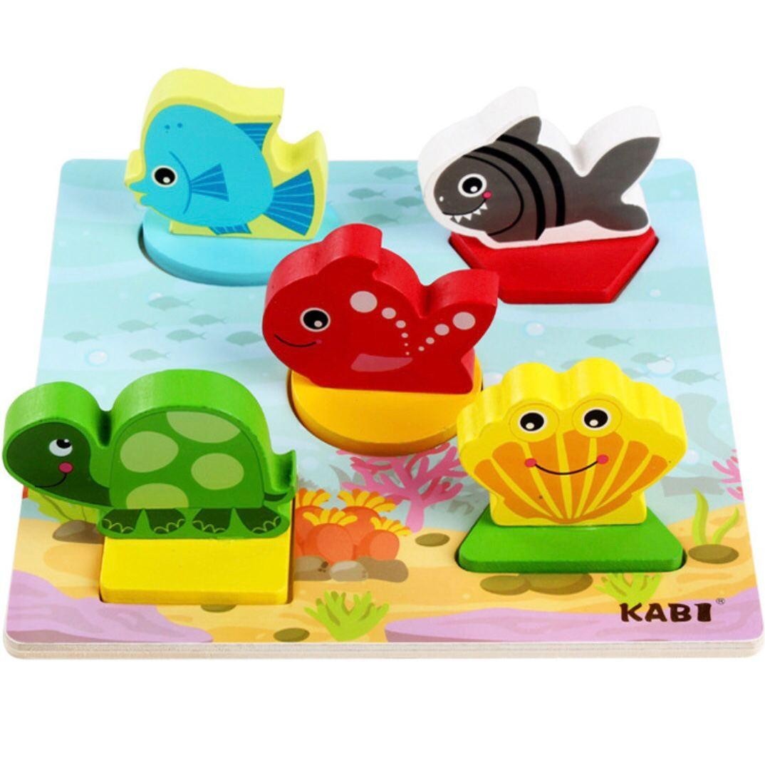 

Деревянная развивающая игрушка вкладыш Ocean puzzle 11545