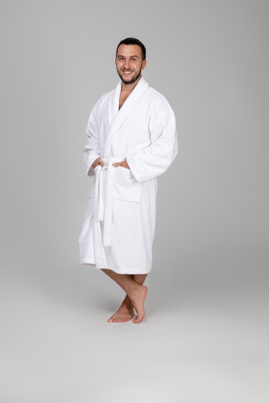 

Халат мужской махровый NTK 400 г/м2 XXL Белый