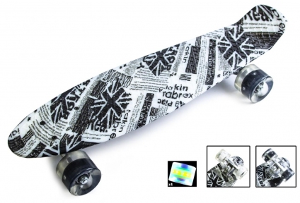 

Penny Board "British item" Светящиеся колеса Черно-белый (1848133180)